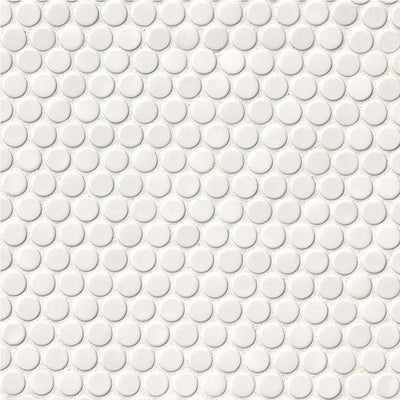 White, Penny Round Mosaic - Porcelain Tile