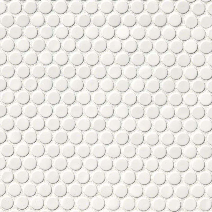 White, Penny Round Mosaic - Porcelain Tile