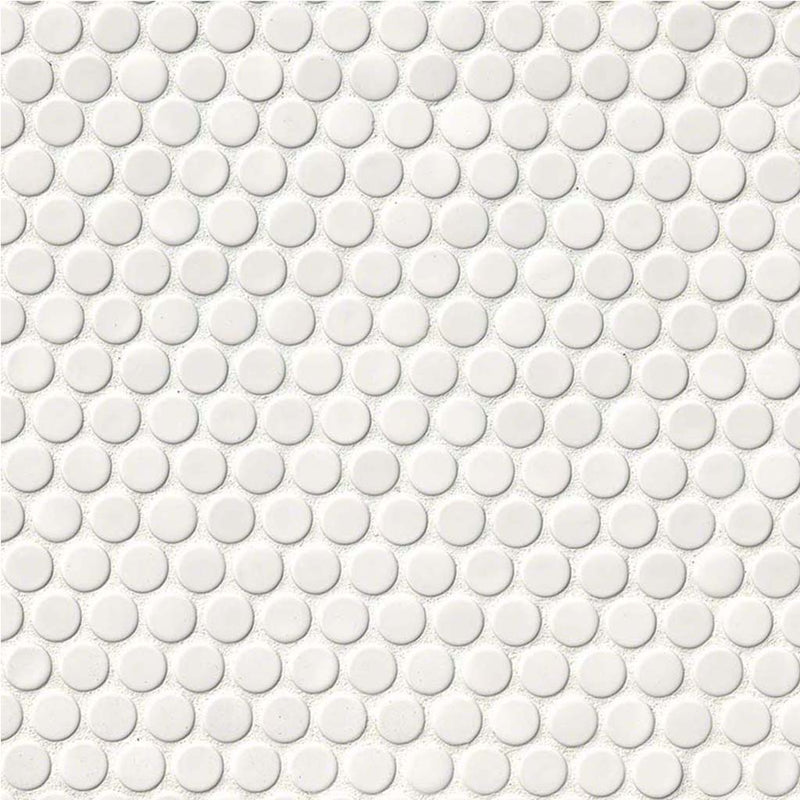 White, Penny Round Mosaic - Porcelain Tile