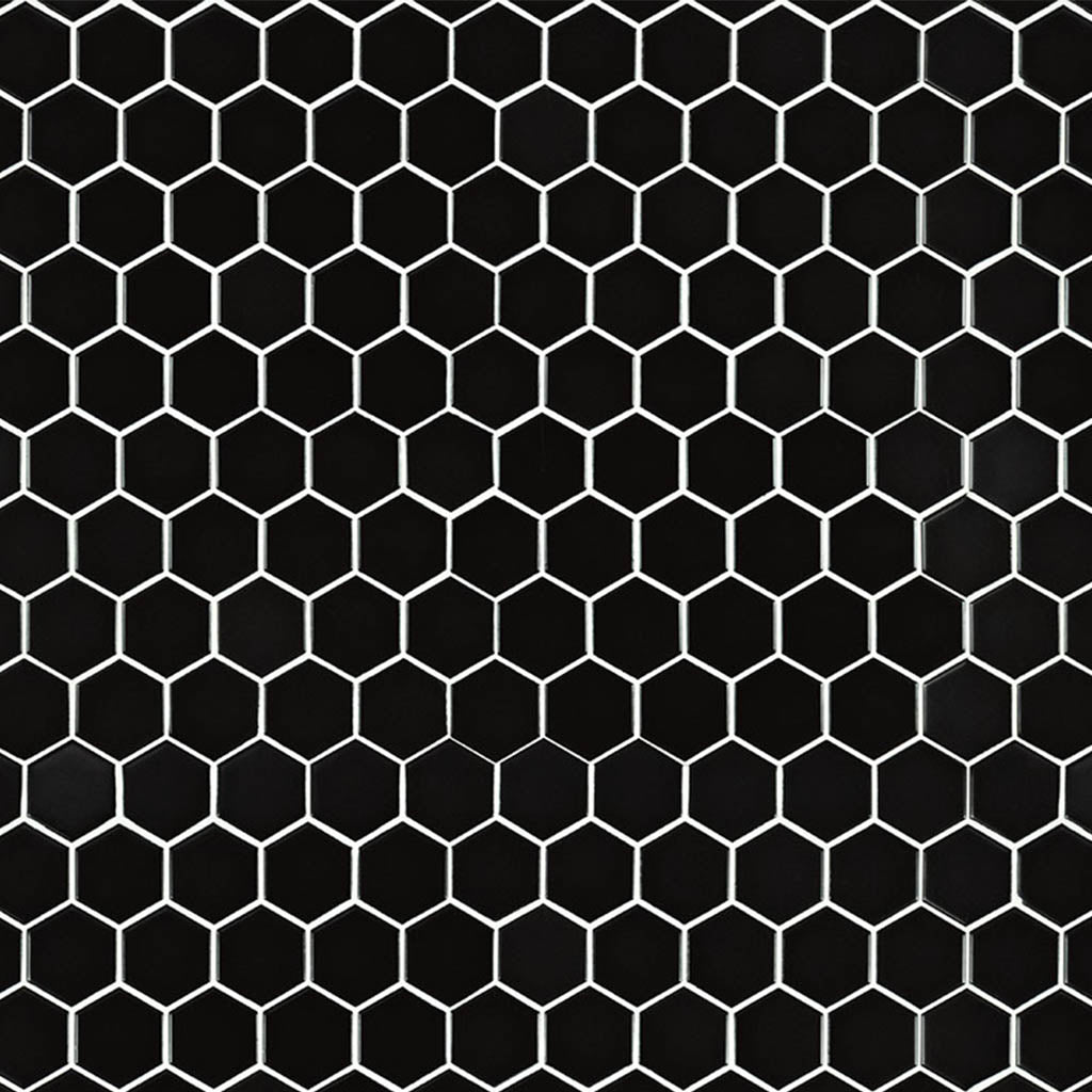 Domino Matte Black, Hexagon Mosaic | Kitchen & Bath Tile by MSI