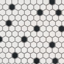 Black and White, Hexagon Mosaic - Porcelain Tile