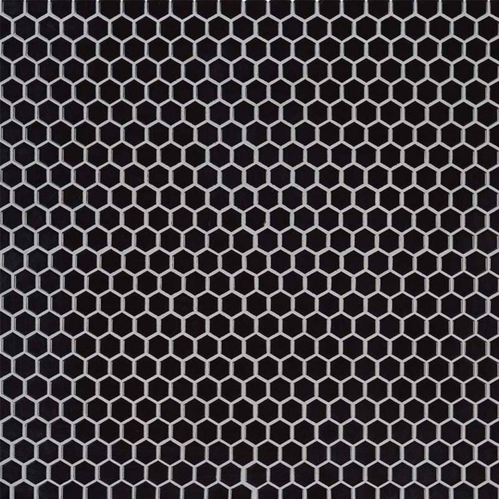 Glossy Black, Hexagon Mosaic | Porcelain Kitchen & Bath Tile by MSI