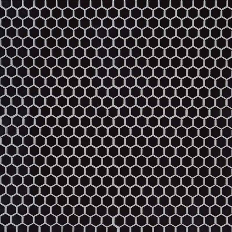 Glossy Black, Hexagon Mosaic | Porcelain Kitchen & Bath Tile by MSI