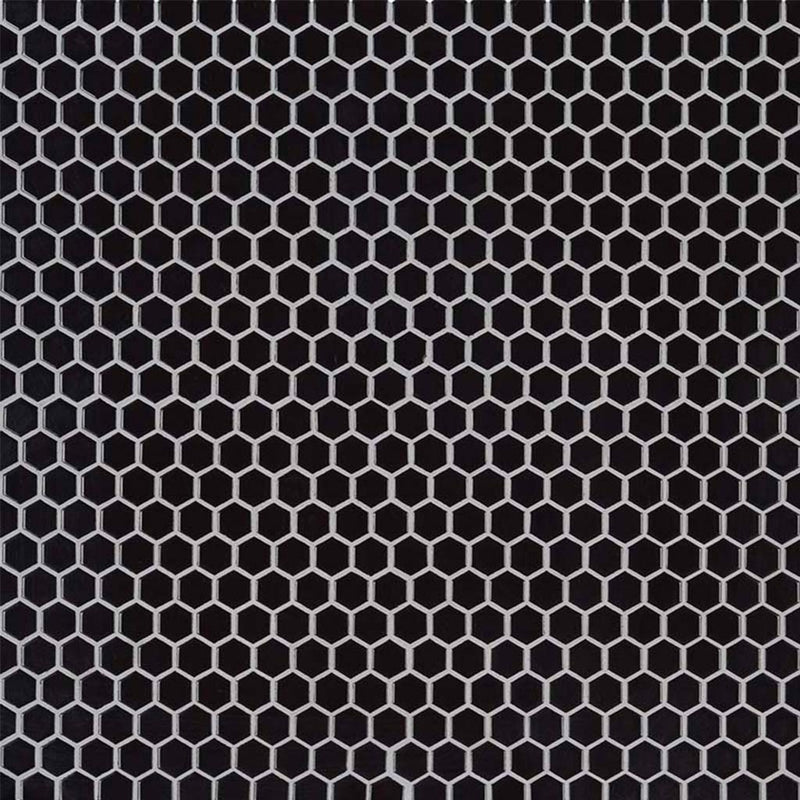 Glossy Black, Hexagon Mosaic | Porcelain Kitchen & Bath Tile by MSI