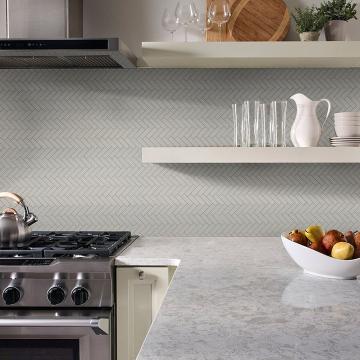 Gray, Herringbone Mosaic - Porcelain Tile