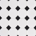 White and Black, Octagon Mosaic - Porcelain Tile