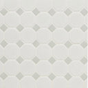 Matte White and Gray, Octagon Mosaic - Porcelain Tile