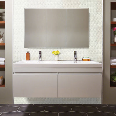Domino White, Hexagon Mosaic | Porcelain Kitchen & Bath Tile by MSI