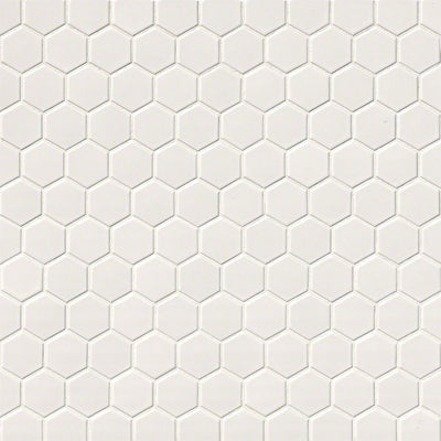 Domino White, Hexagon Mosaic | Porcelain Kitchen & Bath Tile by MSI