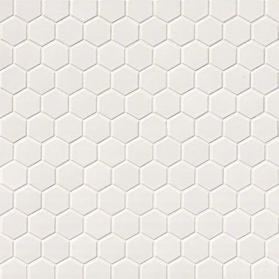 Domino White, Hexagon Mosaic | Porcelain Kitchen & Bath Tile by MSI