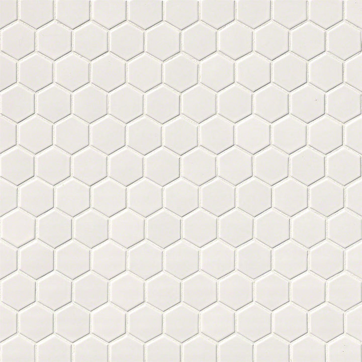 Domino White, Hexagon Mosaic | Porcelain Kitchen & Bath Tile by MSI