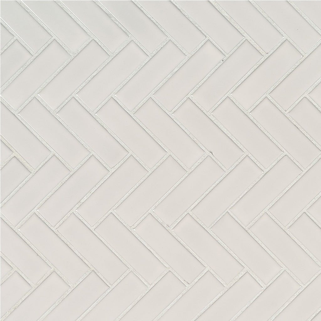 White, Herringbone Mosaic | Porcelain Tile | SMOT-PT-RETBIA-HB