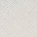 White, Herringbone Mosaic - Porcelain Tile