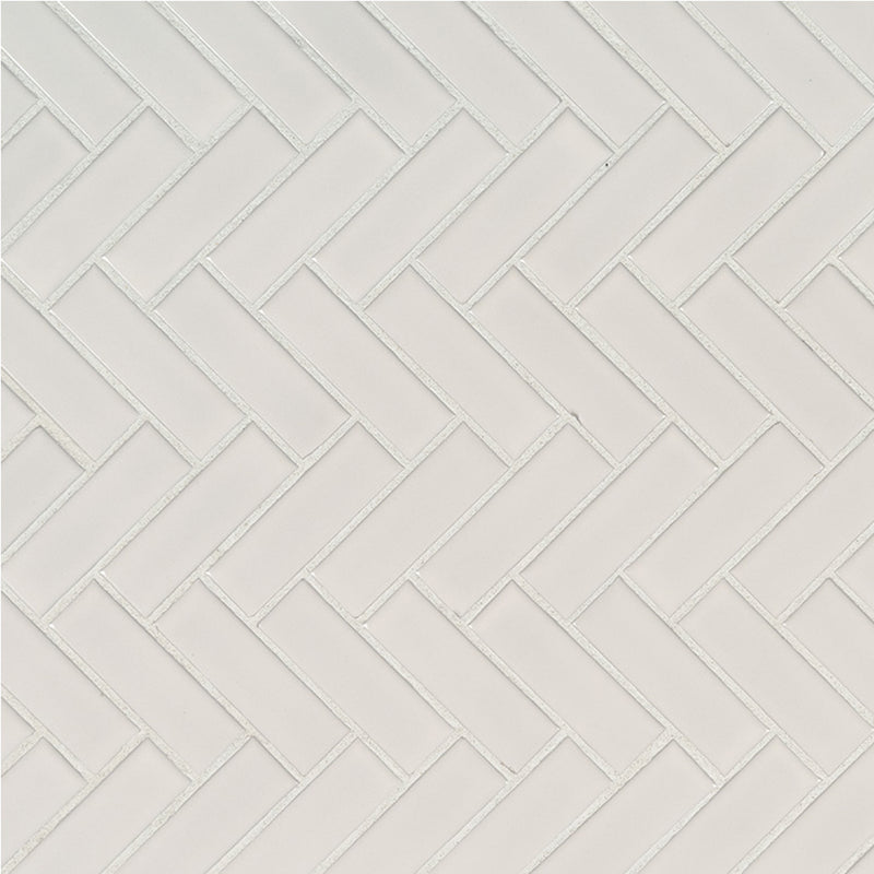 White, Herringbone Mosaic | Porcelain Tile | SMOT-PT-RETBIA-HB