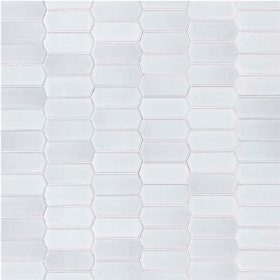 White Glossy Picket Porcelain Tile | Geometric Mosaic Tile by MSI