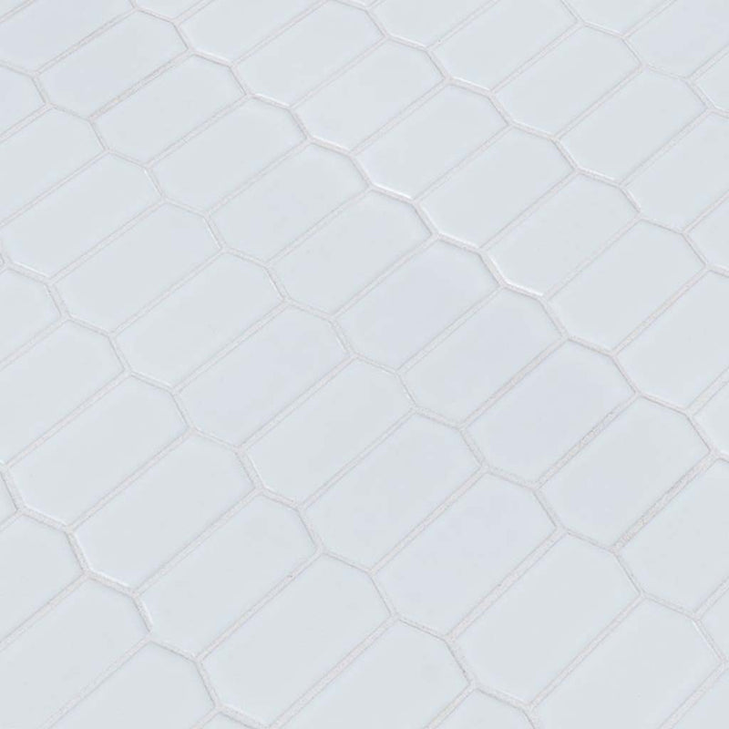 White Glossy Picket Porcelain Tile | Geometric Mosaic Tile by MSI