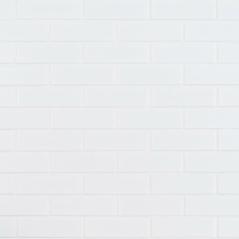Matte White Brick, 2" x 6" Porcelain Tile | SMOT-PT-RETBIA-2X4M 