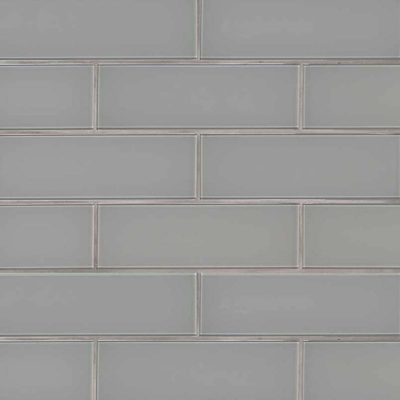 Oyster Gray, 4" x 12" Glass Tile | Subway Kitchen & Bath Tile by MSI