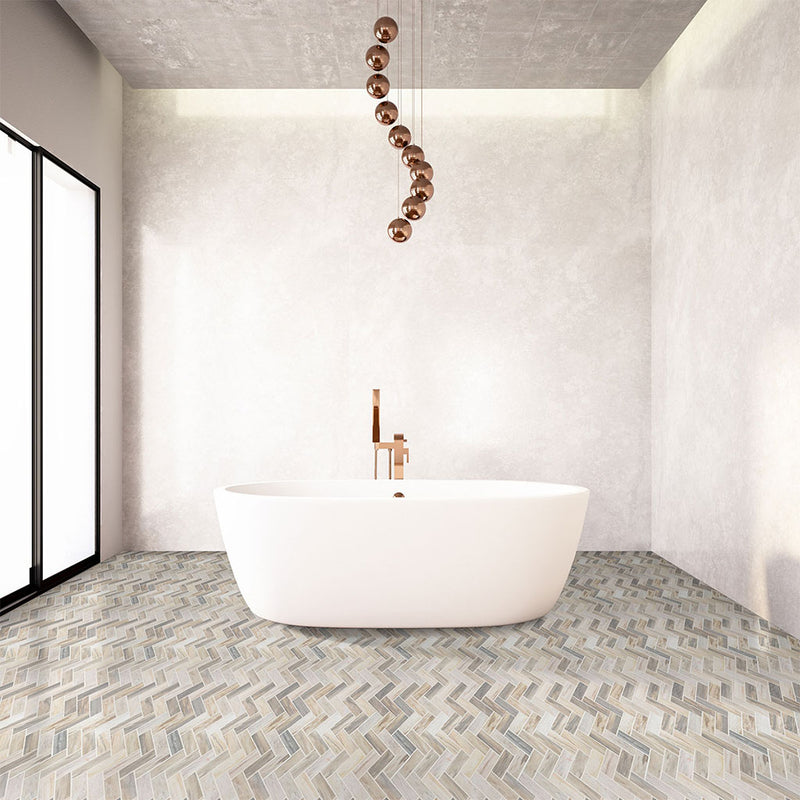 Agora Herringbone Stone Tile | Stone Kitchen and Bath Tile by MSI
