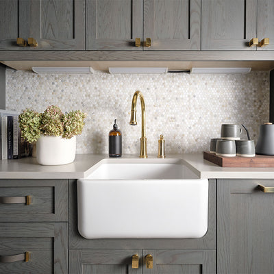 Athena Gold Penny Round, Stone Tile | Kitchen & Bath Tile by MSI