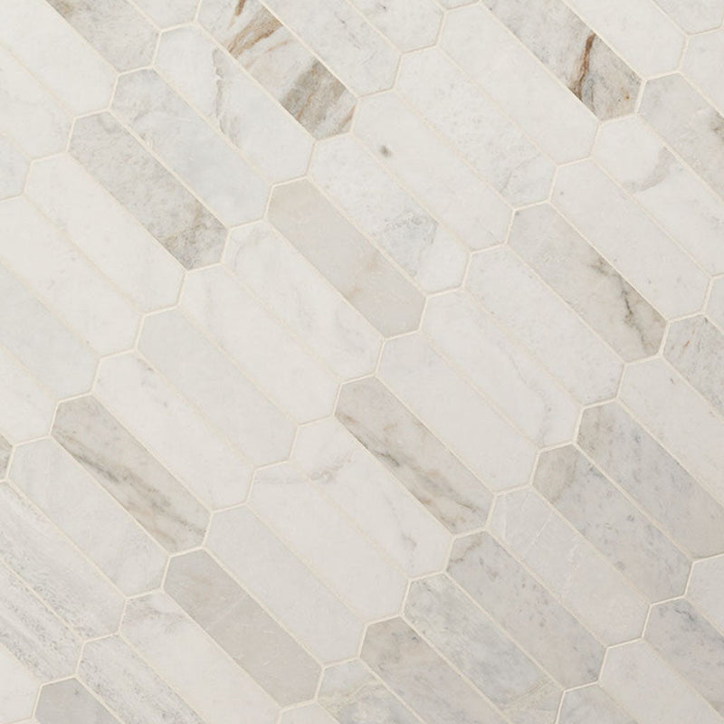 Picket Rustic Tile Venato White Picket Stone Tile | Kitchen and Bath Tile by MSI – AquaBlu ...