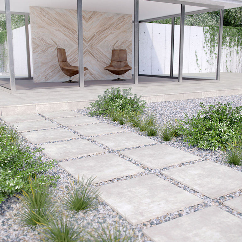 Beton Blanco, 24" x 24" | 2CM Porcelain Paver by MSI | LPAVNBETBLA2424