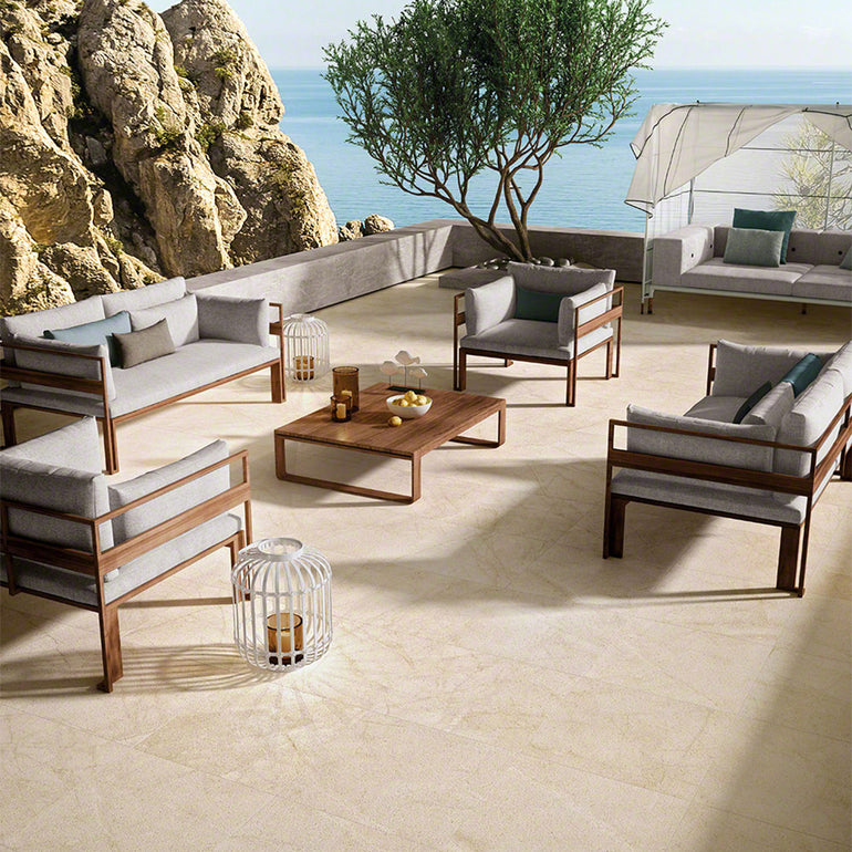 Living Style Cream, 24" x 24" | 2CM Porcelain Pavers by MSI 