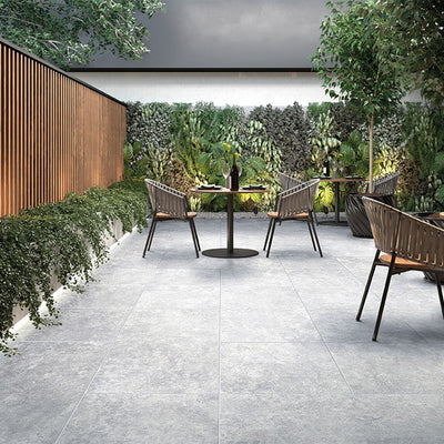 Lunar Silver, 24" x 24" | 2CM Porcelain Pavers by MSI