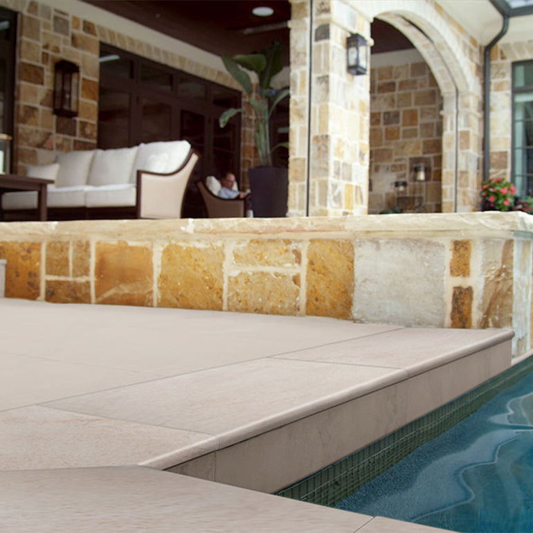 Petra Beige, 13" x 24" | 2CM Porcelain Pool Coping by MSI