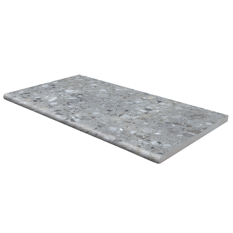 Terrazo Gris, 13" x 24" | 2CM Porcelain Pool Coping by MSI