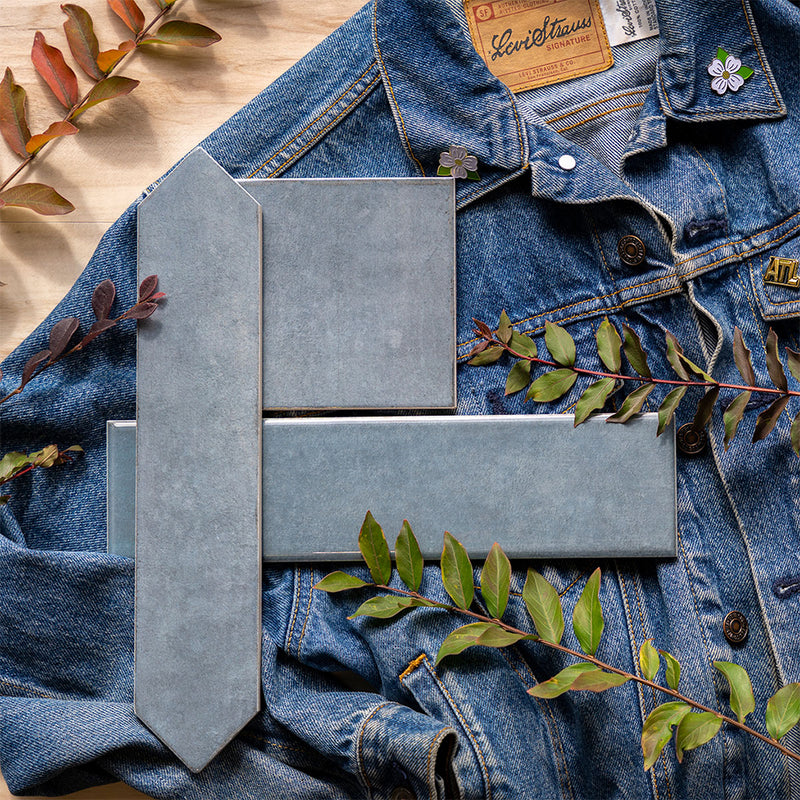 Renzo Denim, 3" x 12" | Ceramic Tile for Kitchens and Bathrooms