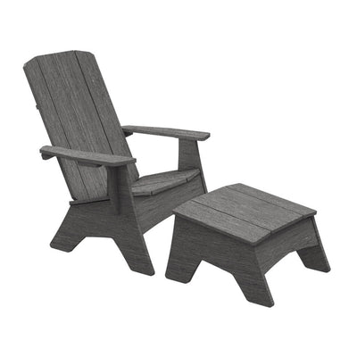 Mainstay Fog Adirondack Regular Chair with Fog Ottoman