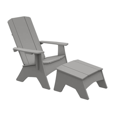 Mainstay Gray Adirondack Regular Chair with Gray Ottoman