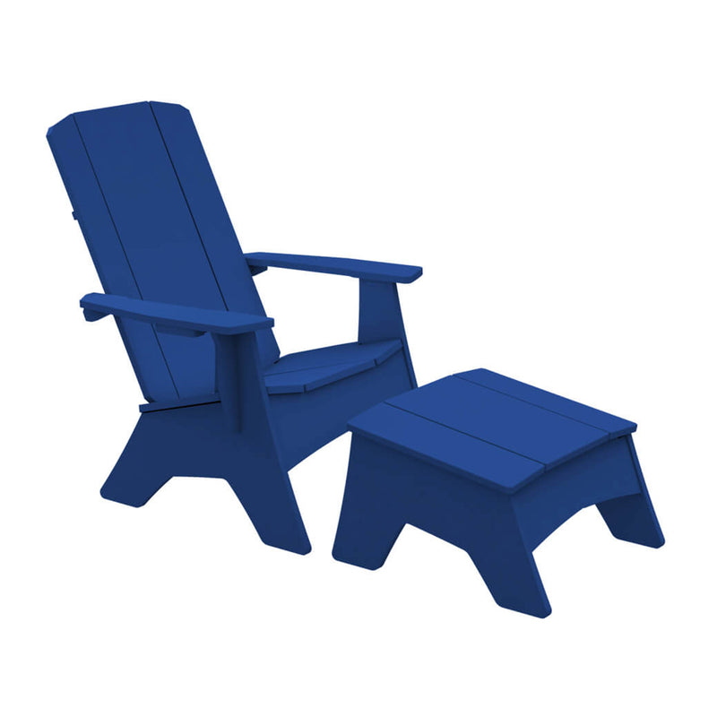 Mainstay Navy Blue Adirondack Fit Chair with Navy Blue Ottoman