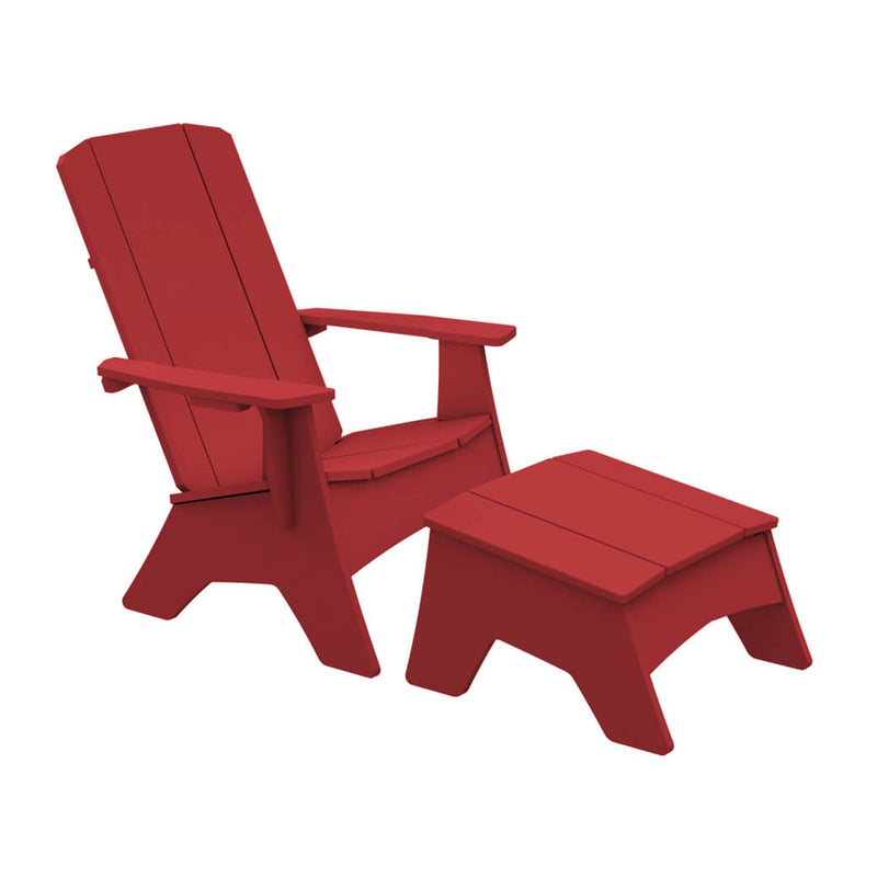 Mainstay Red Adirondack Regular Chair with Red Ottoman