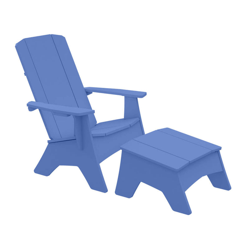 Mainstay Sky Blue Adirondack Regular Chair with Sky Blue Ottoman