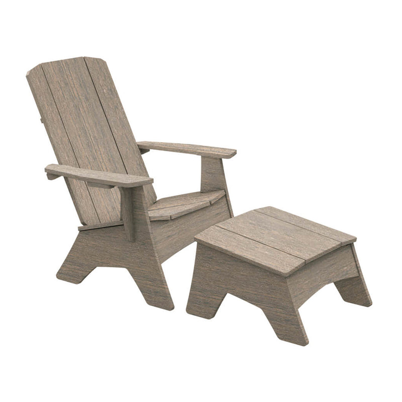 Mainstay Wheat Adirondack Fit Chair with Wheat Ottoman