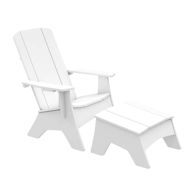 Mainstay White Adirondack Regular Chair with White Ottoman