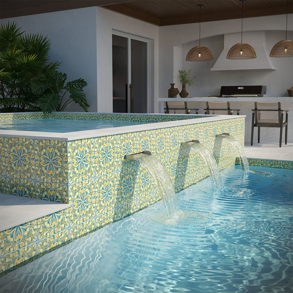 Maioliche 1, 6" x 6" Porcelain Pool Tile | CVLMAIOLICHE1 | Aquatica