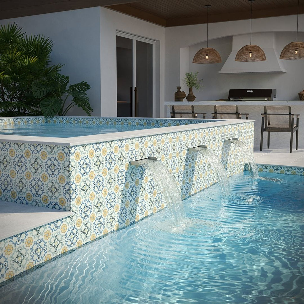 Maioliche 3, 6" x 6" Porcelain Pool Tile | CVLMAIOLICHE3 | Aquatica