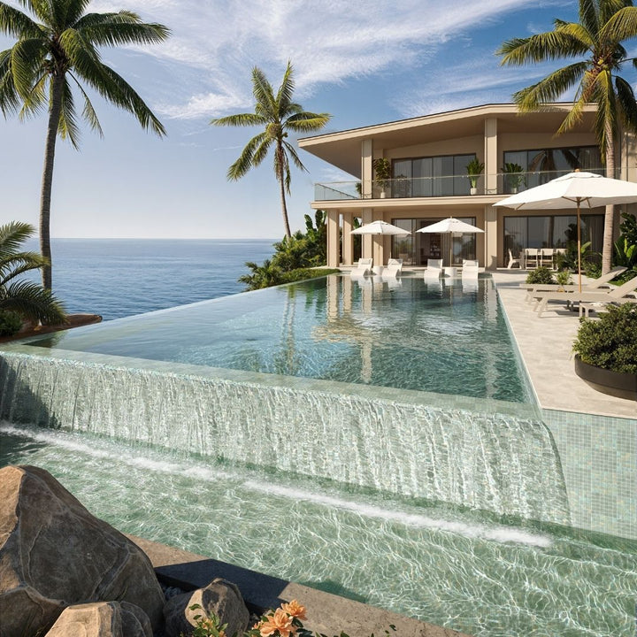 Luxury villa with an infinity pool overlooking the ocean