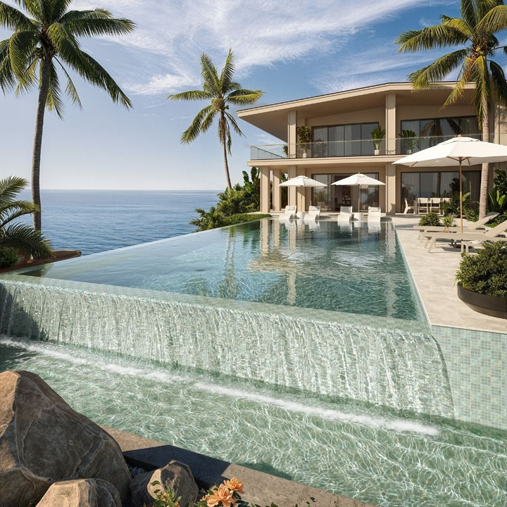 Luxury villa with an infinity pool overlooking the ocean