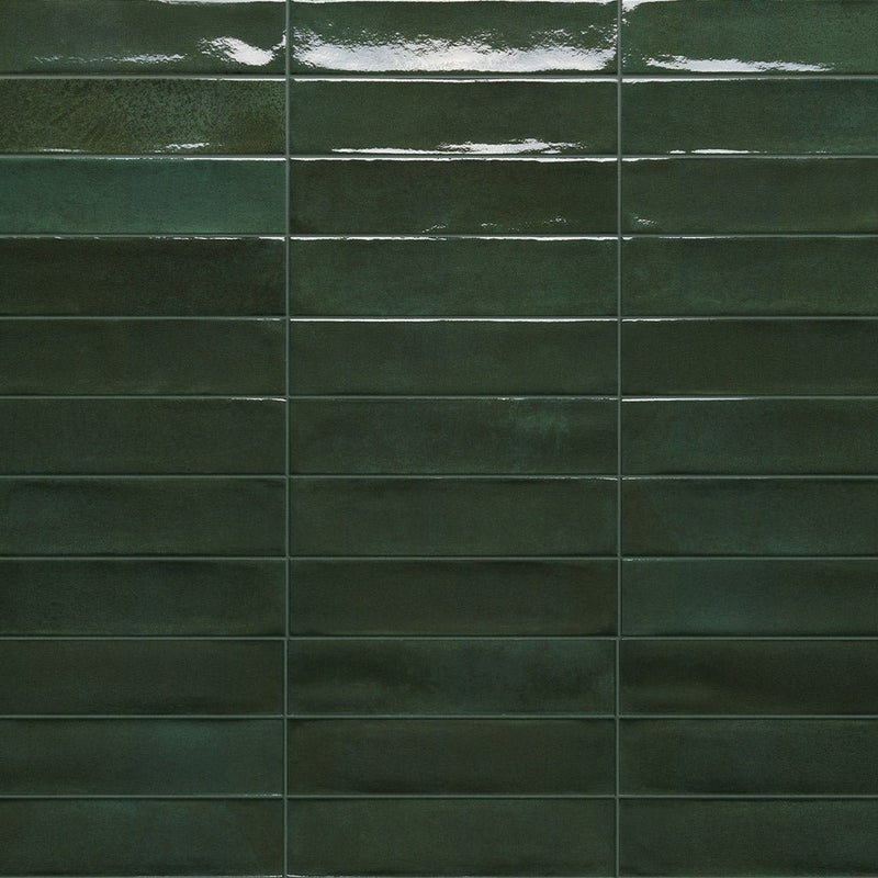 Marrakech Green, 2" x 8" Porcelain Tile | Aquatica Porcelain Pool Tile