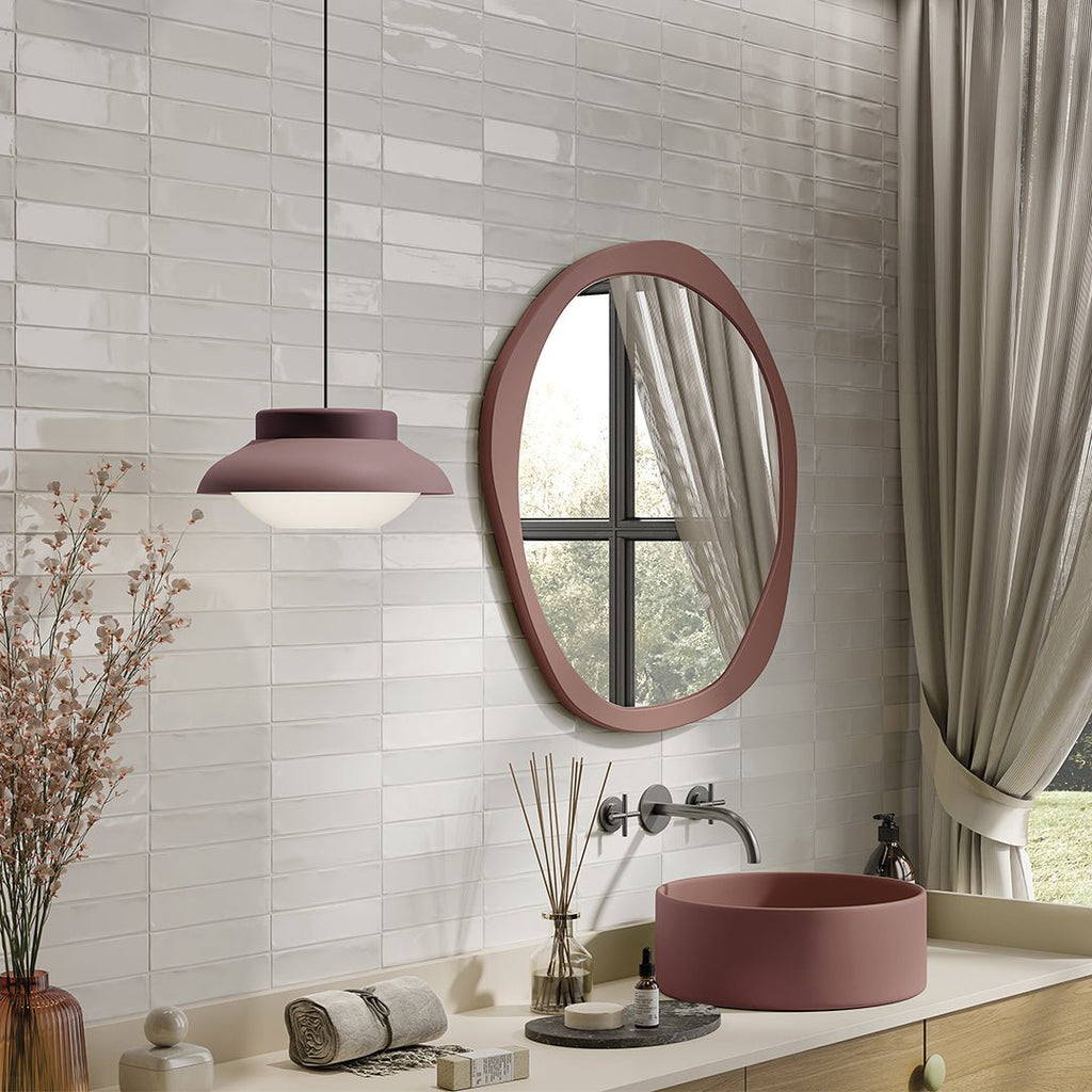 Marrakech Total White, 2" x 8" Porcelain Tile | Aquatica Pool Tile
