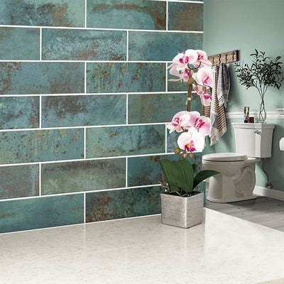 Marza Aqua, 4" x 12" Ceramic Tile | Backsplash & Wall Tile by MSI