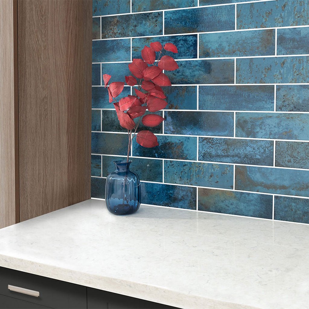 Marza Cobalt, 4" x 12" Ceramic Tile | Backsplash & Wall Tile by MSI
