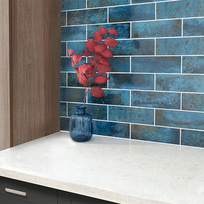 Marza Cobalt, 4" x 12" Ceramic Tile | Backsplash & Wall Tile by MSI