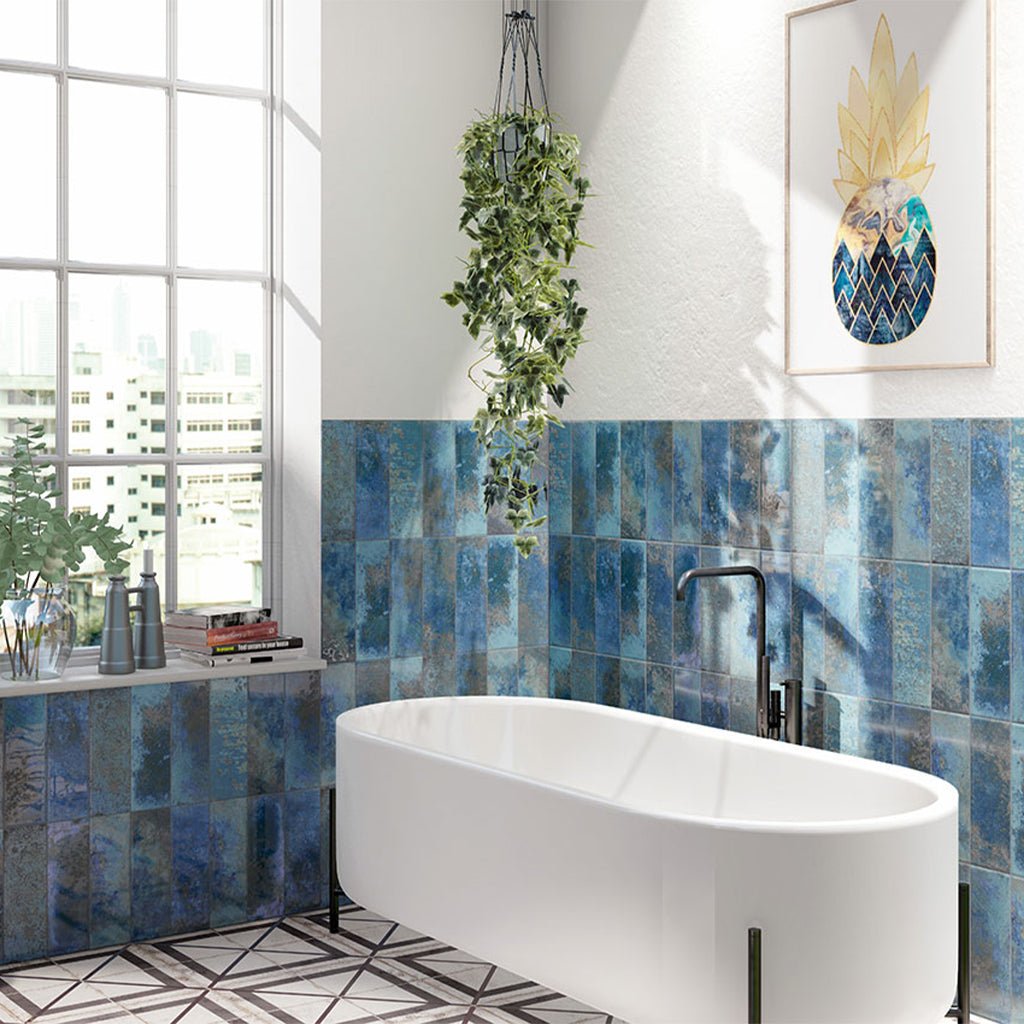 Marza Cobalt, 4" x 12" Ceramic Tile | Backsplash & Wall Tile by MSI