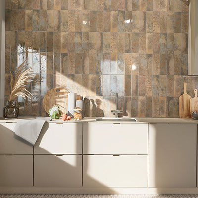 Marza Rust, 4" x 12" Ceramic Tile | Backsplash & Wall Tile by MSI