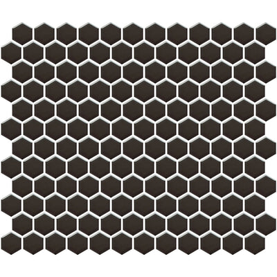 Matte Black, Hexagon Porcelain Tile | Fujiwa Pool Tile